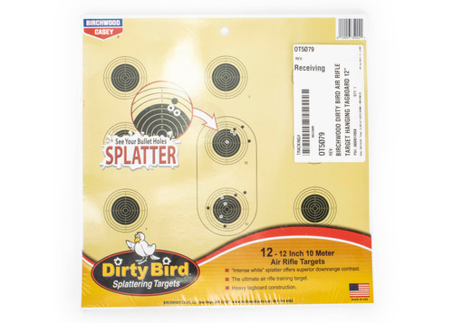 Birchwood Casey Dirty Bird 10 Meter Air Rifle Target Bullseye Hanging Tagboard Target 12 12 Per Pack