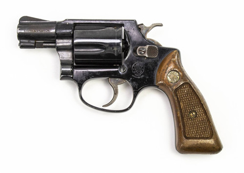 国際産業CAL.38 REVOLVER 2.5 S&W 37 38 SPECIAL 2 BARREL REVOLVER AIRWEIGHT WOOD GRIPS-USED6657