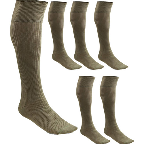 French Cotton Boot Socks OD Green - 6 Pack - New - Size 10