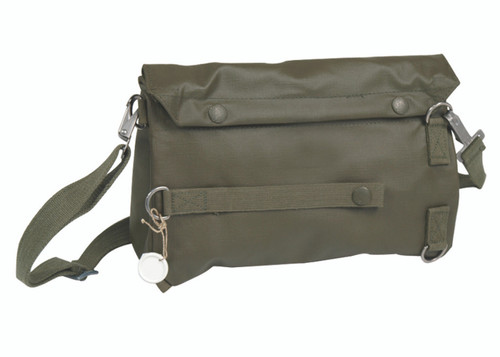 Swiss Gas Mask Bag with Strap Olive Drab Green - Used