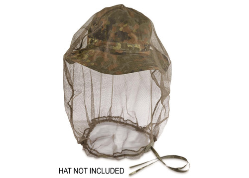 German OD Mosquito Head Net - Surplus