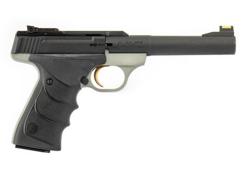 Browning Buck Mark Practical *CA Compliant 22 LR 10+1 5.50" Taper Bull Barrel Matte Black Serrated Steel Slide Matte Gray Aluminum Frame Black Ultragrip RX Grips