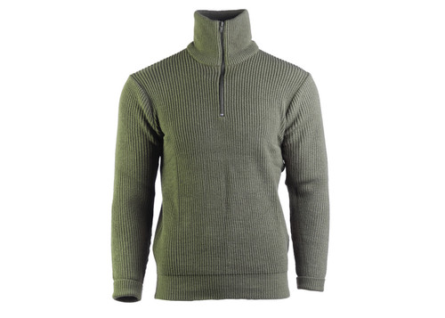 MIL-TEC Troyer OD Acrylic Sweater with Zipper Collar