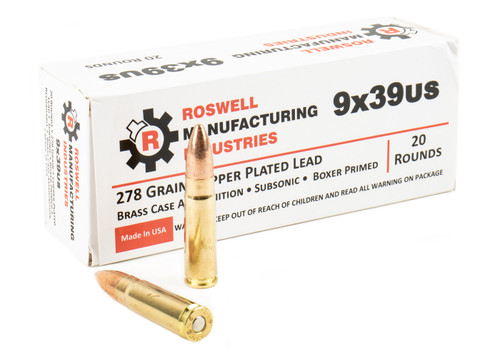 9x39mm 278gr Subsonic Plated Lead Ammunition - 20rd Box