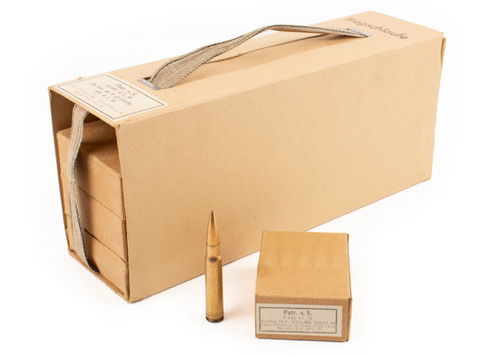 German WWII 8mm Mauser Brass Case / Steel Core FMJ - 300 Round Battle Pack