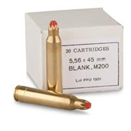 PPU M200 Standard Blank Ammo, 5.56x45mm NATO, 20 Rounds.