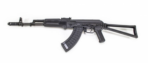 RAK47-P-SF  American made, classical AK47 rifle, with black polymer hand guards, and side folding butt stock