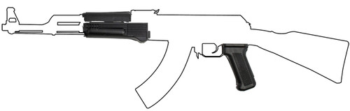 AK Black Polymer Polish Handguard Set w/Pistol Grip - New AK Black Polymer Polish Handguard Set w/Pistol Grip - New