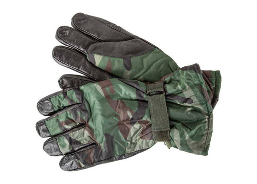 Woodland Camo Nylon/Leather Gloves - Extra Large