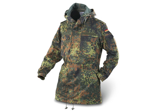 German Flecktarn Camo Hooded Parka - Large -  New