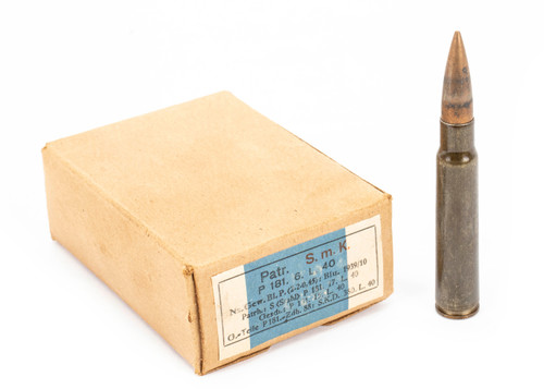 German Mfg. Hugo Schneider A.G. 8mm AP Military Surplus Ammo - P181 Collectors- 15rd