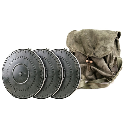 7.62x54mmR 47rd Drums and Pouch Package-Original Russian DP28