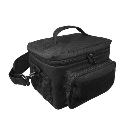 Small Insulated Cooler Lunch Bag With Molle/Pal Webbing - BLACK
