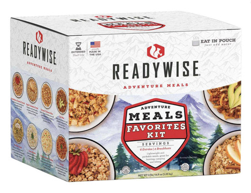 Wise Foods Outdoor Food Kit Meal Favorites Kit 6 Entrees and 3 Breakfasts 9 Per Pack 9 Servings Outdoor Camping Pouches