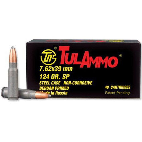 TulAmmo 7.62x39 SP 124gr Russian Mfg. 1000rds