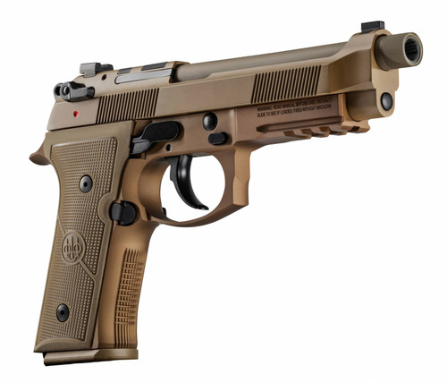 Beretta USA JS92M9A4G M9A4 9mm Luger Caliber with 5.10 Threaded Barrel, 10+1 Capacity. Overall Flat Dark Earth Cerakote Finish, Picatinny Rail Frame, Serrated/Optic Cut Steel Slide, Aggressive Textured Polymer Grip & Decocker Safety