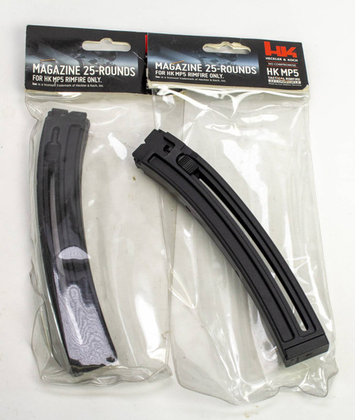 2 NEW HECKLER AND KOCH MP5 TACTICAL RIMFIRE 25RD MAGS