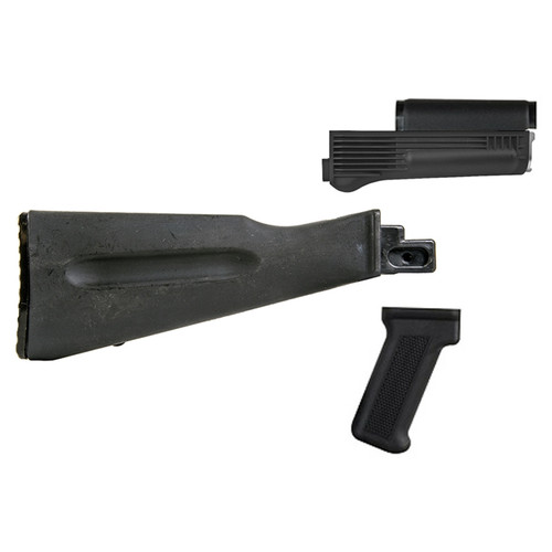 4-piece AK-47 Black Polymer Stock Set for Stamped Receiver