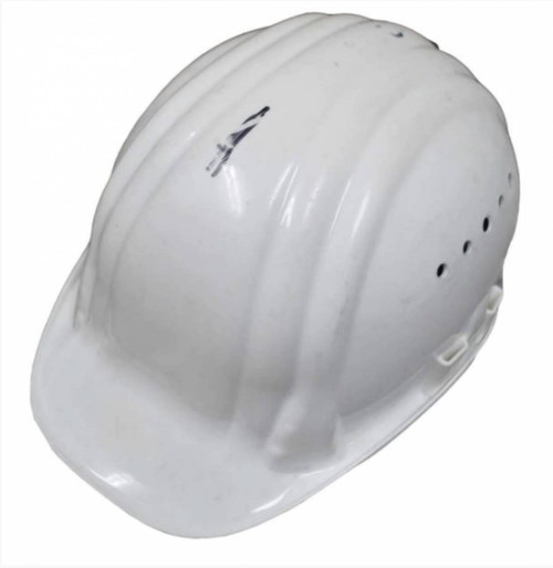 German White Work Helmet (Hard Hat) - Used
