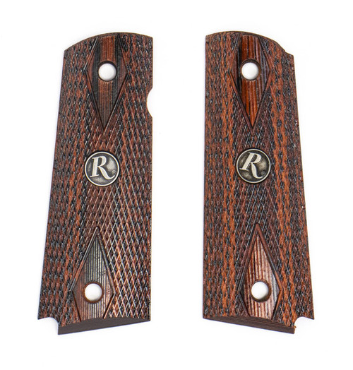 Remington 1911 Rosewood R Medallion-Raw Grips