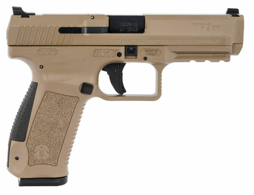 Century Arms Canik HG4865DN TP9SF  9mm Luger 4.46 18+1 Flat Dark Earth Cerakote Black Interchangeable Backstrap Grip