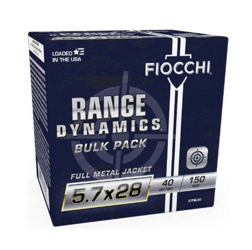 Fiocchi Range Dynamics 5.7x28mm Ammunition FMJ 40 Grain 150 Rounds
