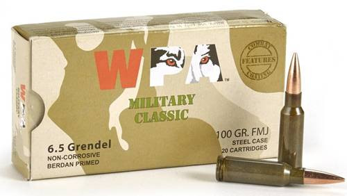 Wolf 6.5 Grendel 100gr FMJ Steel Case 20 Rd Box