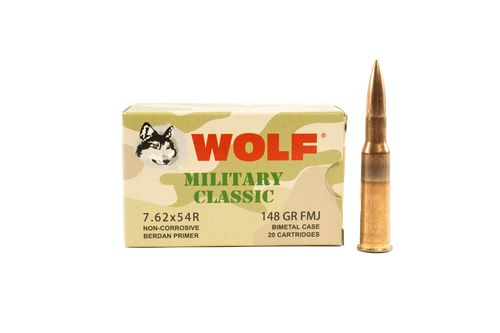 Wolf 7.62x54R 148 GR FMJ 20rd Box