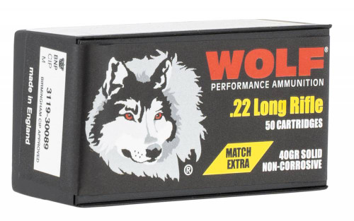 Wolf Match Extra 22 LR 40 gr Round Nose 50 Round Box