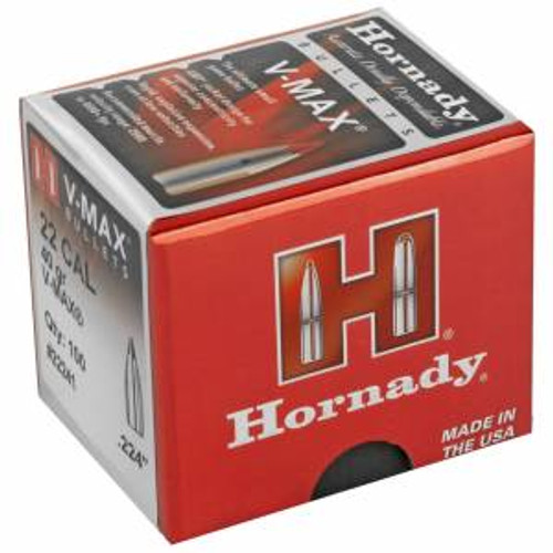 Hornady 22241 V-Max  .22 Cal .224 40 gr V-Max 100 Per Box