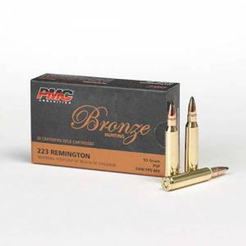 PMC 223SP Bronze  223 Rem 55 gr Pointed Soft Point (PSP) 20 Bx/ 40 Cs