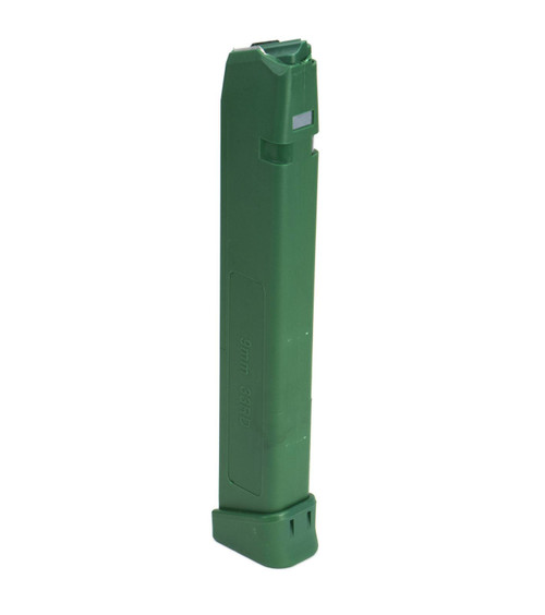 Glock Compatible 9mm 33rd GREEN Reinforced Steel Lined Polymer Magazine