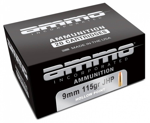 Ammo Incorporated 9115JHPA20 Signature 9mm Luger 115 gr Jacketed Hollow Point (JHP) 20 Bx/ 10 Cs