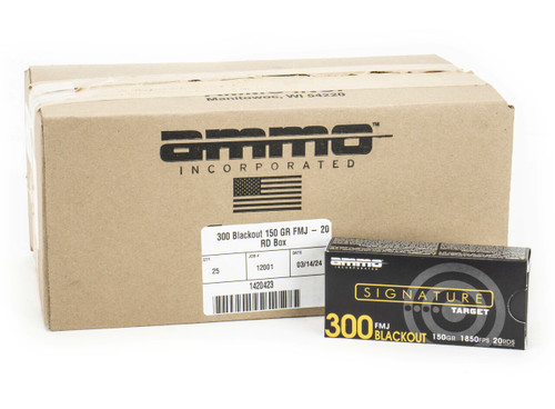 Ammo Inc 300 Blackout 150 gr FMJ - 500rd Case
