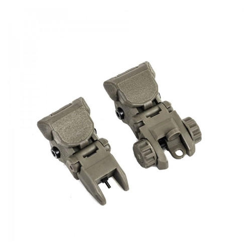 AR-15 Dark Earth Polymer Flip-up Front and Rear Sight