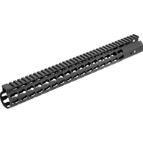 UTG Pro MTU019SSK Pro Slim Rail KeyMod AR-15 Black Hardcoat Anodized Aluminum 15 Picatinny