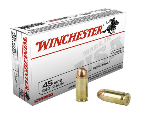 Winchester Ammo USA  .45 ACP 230 gr Full Metal Jacket (FMJ) 50 Bx/ 10 Cs