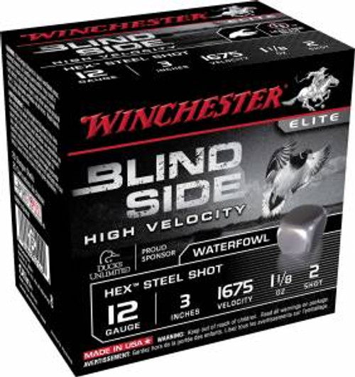 Winchester Ammo SBS123HV2 Blindside High Velocity 12 Gauge 3 1 1/8 oz 2 Shot 25 Bx/ 10 Cs