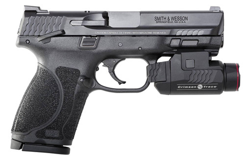 Smith & Wesson 12412 M&P M2.0 Compact 9mm Luger 4 15+1 Black Armornite Stainless Steel Black Interchangeable Backstrap Grip with Crimson Trace Rail Master Light Manual Safety