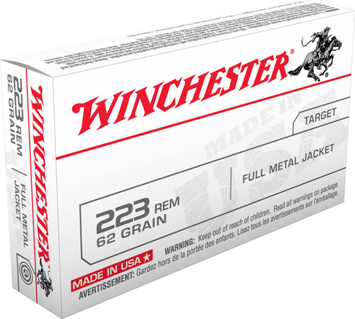 Winchester Ammo USA223R3 USA  223 Rem 62 gr Full Metal Jacket (FMJ) 20 Bx/ 50 Cs