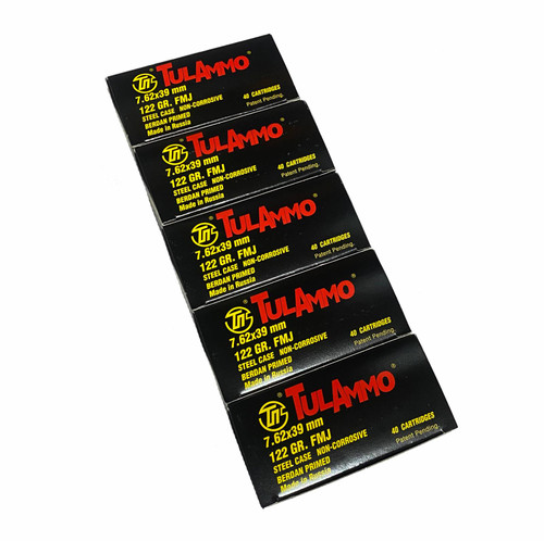 TulAmmo 7.62x39 122gr FMJ 200rd Quick Pack w/40 Rd Boxes