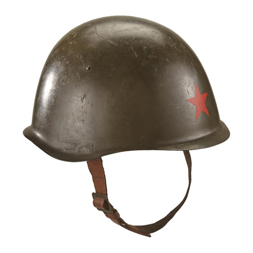 Original Russian M52 Steel Pot Helmet with Red Star - Used