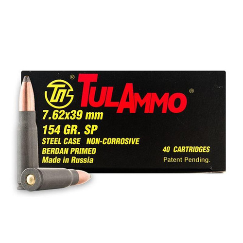 TulAmmo 7.62x39 SP 154gr Russian Mfg. 120rds