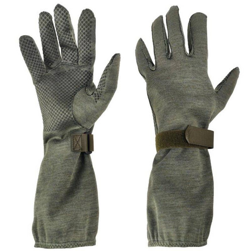 German OD Nomex Pilot Gloves with Gripper (New) - Extra Large