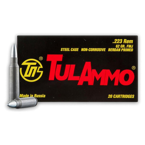 TulAmmo .223 FMJ 62GR Russian Mfg. Ammo 1000rds