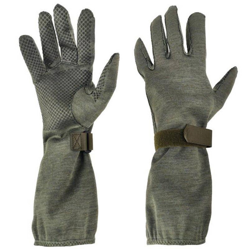 German OD Nomex Pilot Gloves with Gripper (New) - Medium
