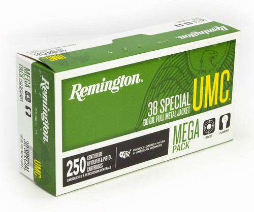 Remington Ammunition L38S11A UMC  38 Special 130 gr Full Metal Jacket (FMJ) 250 Bx/ 4 Cs (Mega Pack)