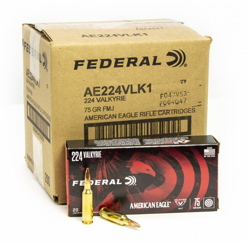 Federal American Eagle 224 Valkyrie 75 Grain FMJ 200rd