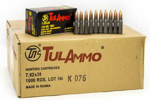 TulAmmo 7.62x39mm 124gr FMJ 1000rds