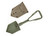 German Tri-Fold Entrenching Tool with OD Polymer Carrier - Surplus